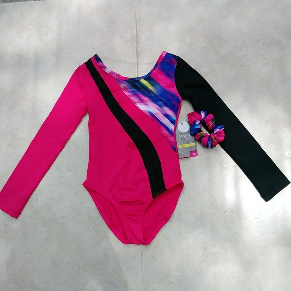 Danskin Pink Short Sleeve Leotard Dance XSmall 4//5 NWT